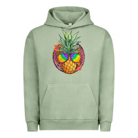 Pigment Oil Green pineapple and glasses Urban Hoodie - JahusDesignShop