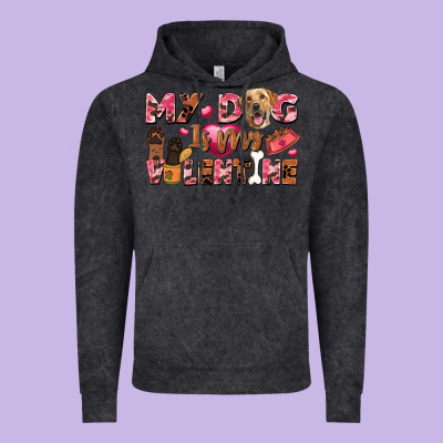 My Dog Is My Valentine Vintage Hoodie Designed By Fadigitalartstudio