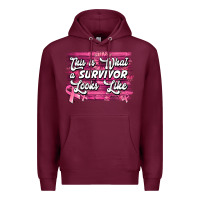 Burgundy this is what a survivor looks like breast cancer awareness Premium Hoodie - Jasminsmagicworld