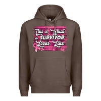 Coffee this is what a survivor looks like breast cancer awareness Premium Hoodie - Jasminsmagicworld