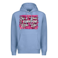 Colony Blue this is what a survivor looks like breast cancer awareness Premium Hoodie - Jasminsmagicworld