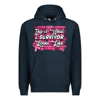 Navy this is what a survivor looks like breast cancer awareness Premium Hoodie - Jasminsmagicworld
