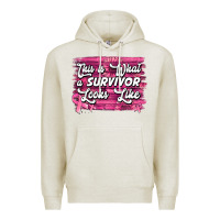 Oatmeal Heather this is what a survivor looks like breast cancer awareness Premium Hoodie - Jasminsmagicworld