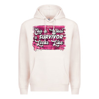 Pale Pink this is what a survivor looks like breast cancer awareness Premium Hoodie - Jasminsmagicworld