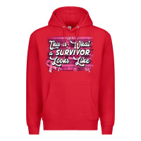 Red this is what a survivor looks like breast cancer awareness Premium Hoodie - Jasminsmagicworld