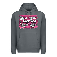 Rock this is what a survivor looks like breast cancer awareness Premium Hoodie - Jasminsmagicworld