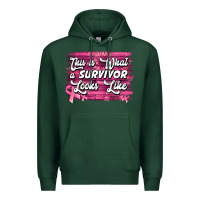 Sports Green this is what a survivor looks like breast cancer awareness Premium Hoodie - Jasminsmagicworld