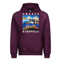 Mauve Wine greece acropolis famous sights gallery traveler souvenir t shirt Urban Hoodie - baoMotion