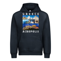 Navy greece acropolis famous sights gallery traveler souvenir t shirt Urban Hoodie - baoMotion