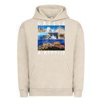 Pigment French Oak greece acropolis famous sights gallery traveler souvenir t shirt Urban Hoodie - baoMotion