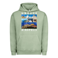 Pigment Oil Green greece acropolis famous sights gallery traveler souvenir t shirt Urban Hoodie - baoMotion