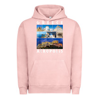 Pigment Salmon greece acropolis famous sights gallery traveler souvenir t shirt Urban Hoodie - baoMotion