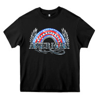 Black American rainbow Heavy Core Tee - HowdyJamesFarm