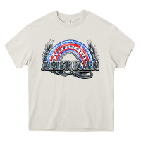 Cream American rainbow Heavy Core Tee - HowdyJamesFarm