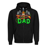 Black racing dad with racing  equipment Zipper Hoodie - AdoDesignShop