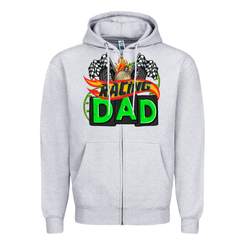 Racing Dad With Racing  Equipment Zipper Hoodie by AdoDesignShop | Teevron