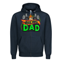 Navy racing dad with racing  equipment Zipper Hoodie - AdoDesignShop