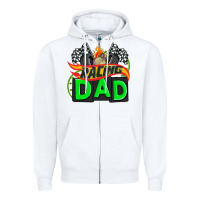 White racing dad with racing  equipment Zipper Hoodie - AdoDesignShop