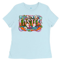Baby Blue Easter Ladies Tee - CowGirlArtShop
