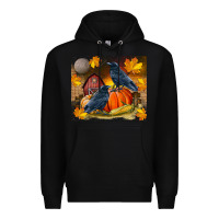 Black Fall Crow Premium Hoodie - LillyAllenDesigns