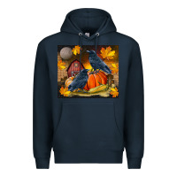 Navy Fall Crow Premium Hoodie - LillyAllenDesigns