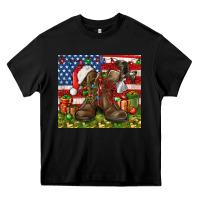Black Army Veteran Boots Christmas Tumbler 4th of july Heavy Core Tee - HowdyJamesFarm