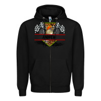 Black custom name race flag and race equipment Zipper Hoodie - AdoDesignShop