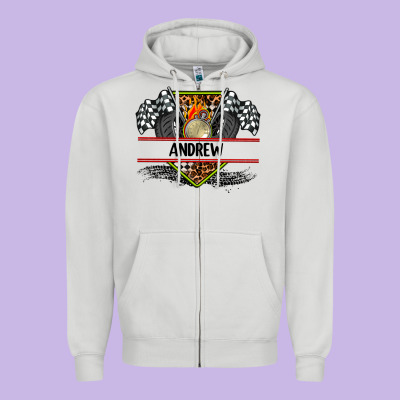 Custom Name Race Flag And Race Equipment Zipper Hoodie Designed By Adodesignshop