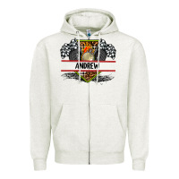 Oatmeal Heather custom name race flag and race equipment Zipper Hoodie - AdoDesignShop