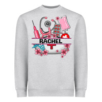 Heather Grey costom name nurse hat and elements Heavyweight Sweatshirt - AdoDesignShop