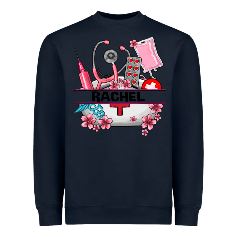 Costom Name Nurse Hat And Elements Heavyweight Sweatshirt by AdoDesignShop | Teevron