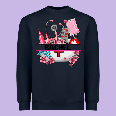 Costom Name Nurse Hat And Elements Heavyweight Sweatshirt Designed By Adodesignshop