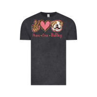 Vintage Black Peace Love Bulldog Vintage Tee - Jasminsmagicworld