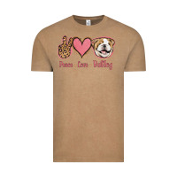 Vintage Coffee Peace Love Bulldog Vintage Tee - Jasminsmagicworld