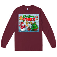 Burgundy christmas vibes only tumbler Long Sleeve Tee - BundleAndBundleShop