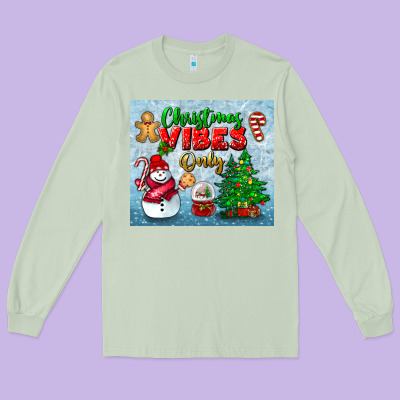 Christmas Vibes Only Tumbler Long Sleeve Tee Designed By Bundleandbundleshop