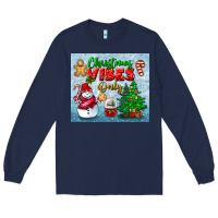 Navy christmas vibes only tumbler Long Sleeve Tee - BundleAndBundleShop