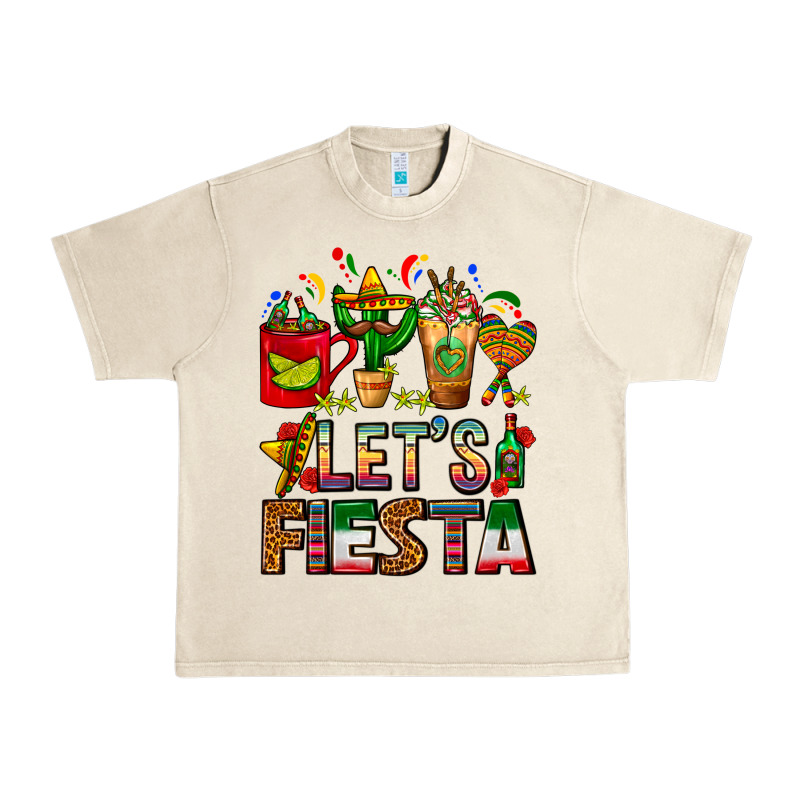Let's Fiesta Mexico Coffee Cups With Cactus Urban Heavy Tee by FaDigitalArtStudio | Teevron
