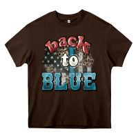 Chocolate Brown Back to blue 4th of july Heavy Core Tee - HowdyJamesFarm