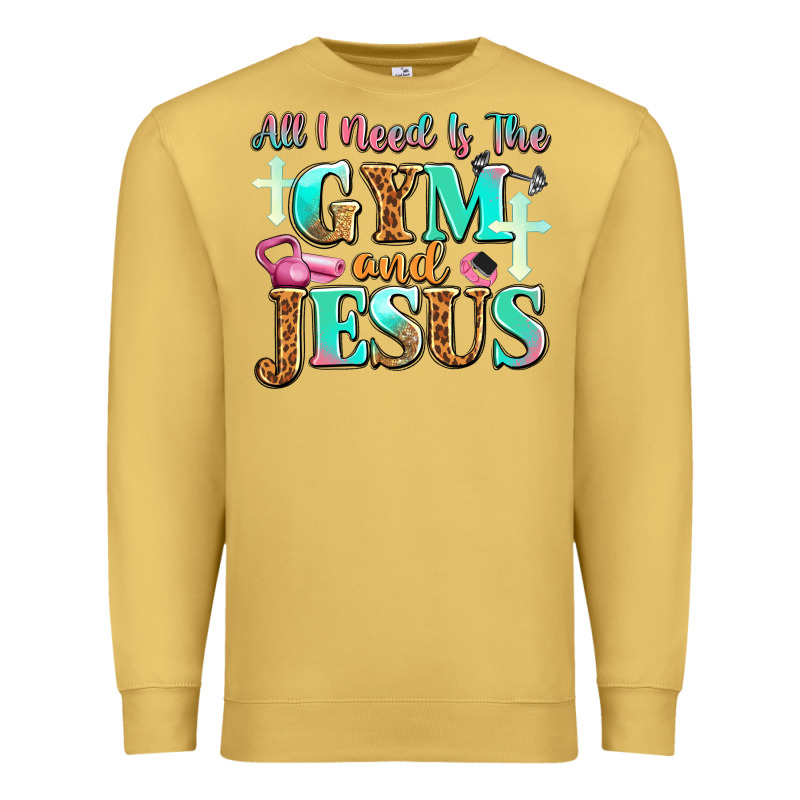 All I Need Is The Gym And Jesus Premium Sweatshirt by JahusDesignShop | Teevron