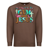 Chestnut all i need is the gym and jesus Premium Sweatshirt - JahusDesignShop