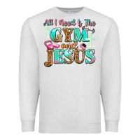 Oatmeal Heather all i need is the gym and jesus Premium Sweatshirt - JahusDesignShop
