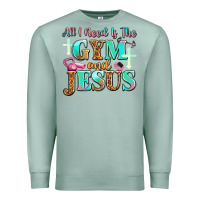 Seafoam all i need is the gym and jesus Premium Sweatshirt - JahusDesignShop