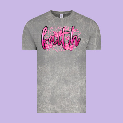 Faith Breast Cancer Vintage Tee Designed By Fadigitalartstudio