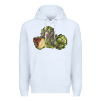 White Artichoke Premium Hoodie - LillyAllenDesigns