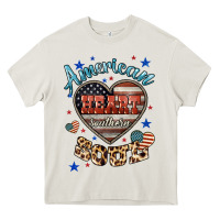 Cream American heart southern soul Heavy Core Tee - HowdyJamesFarm
