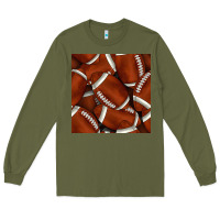 Army Green american football seamless pattern Long Sleeve Tee - BundleAndBundleShop