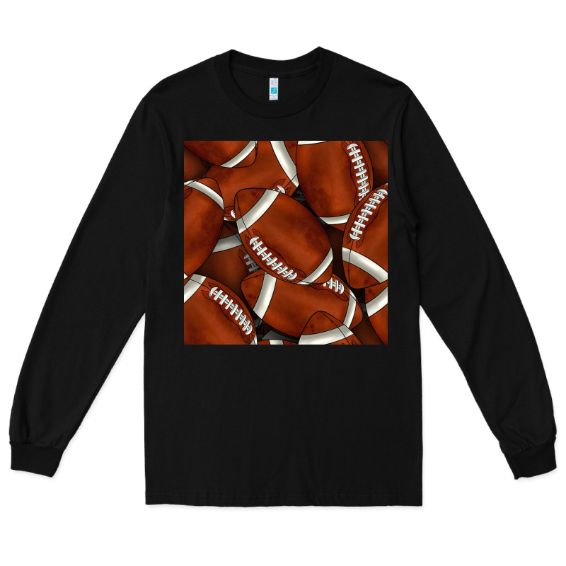 American Football Seamless Pattern Long Sleeve Tee by BundleAndBundleShop | Teevron