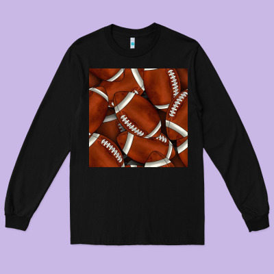 American Football Seamless Pattern Long Sleeve Tee Designed By Bundleandbundleshop