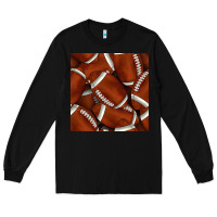 Black american football seamless pattern Long Sleeve Tee - BundleAndBundleShop